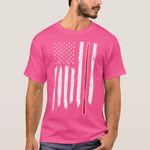 Snooker Usa Flag Billiards Cue Snooker Billiards T-Shirt