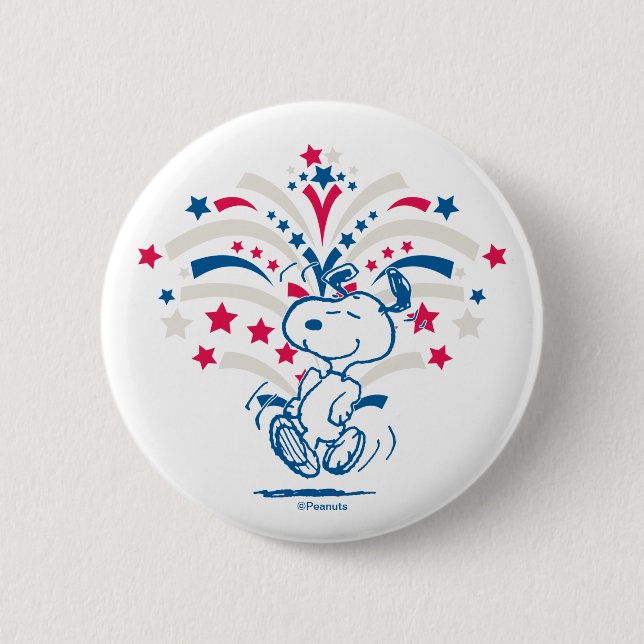 Snoopy 4th of July Dance 2 Inch Round Button (Front)
