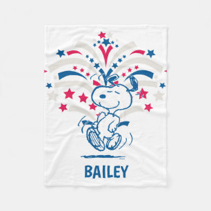 Snoopy 4th of July Dance Fleece Blanket