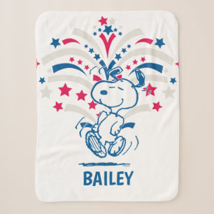 Snoopy 4th of July Dance Sherpa Blanket