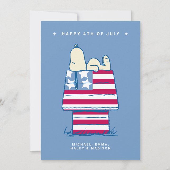 Snoopy 4th of July Photo Holiday Card (Front)