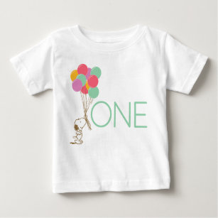 Snoopy and Balloons 1st Birthday Baby T-Shirt