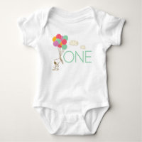 Snoopy and Balloons 1st Birthday Baby T-Shirt