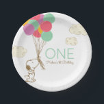 Snoopy and Balloons 1st Birthday Paper Plate<br><div class="desc">Make your little one’s first birthday extra special with Snoopy and Balloons 1st Birthday Paper Plates! Featuring Snoopy holding colourful balloons in a cheerful design, these plates are perfect for Peanuts-themed celebrations. Ideal for serving snacks, cake, and party treats, these plates bring fun and charm to the table while delighting...</div>