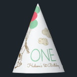 Snoopy and Balloons 1st Birthday Party Hat<br><div class="desc">Make your little one’s first birthday unforgettable with the Snoopy and Balloons 1st Birthday Party Hat! Featuring Snoopy holding colourful balloons in a charming design, this party hat is perfect for Peanuts-themed celebrations. Whether for the birthday star or party guests, it adds a playful and festive touch to the event....</div>