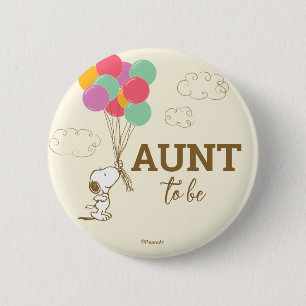 Snoopy and Balloons Baby Shower Aunt 2 Inch Round Button
