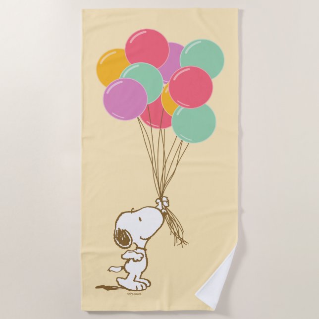 Snoopy and Balloons Beach Towel (Front)