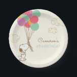 Snoopy and Balloons Birthday Paper Plate<br><div class="desc">Celebrate in style with Snoopy and Balloons Birthday Paper Plates! Featuring Snoopy holding colourful balloons, these plates bring a cheerful and festive vibe to any Peanuts-themed birthday party. Perfect for serving snacks, cake, or party treats, they add a playful touch to your table decor while delighting guests of all ages....</div>