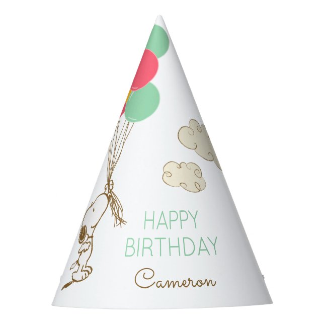 Snoopy and Balloons Birthday Party Hat (Front)