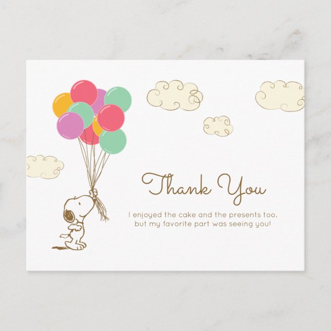 Snoopy and Balloons Birthday Postcard (Front)