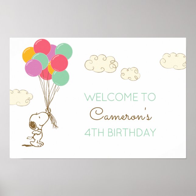 Snoopy and Balloons Birthday Poster (Front)