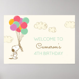 Snoopy and Balloons Birthday Poster