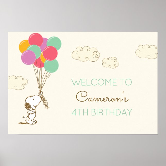 Snoopy and Balloons Birthday Poster (Front)