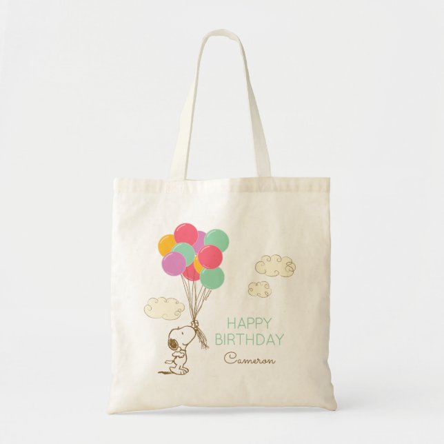 Snoopy and Balloons Birthday Tote Bag (Front)