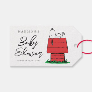 Snoopy and Dog House Baby Shower Gift Tags