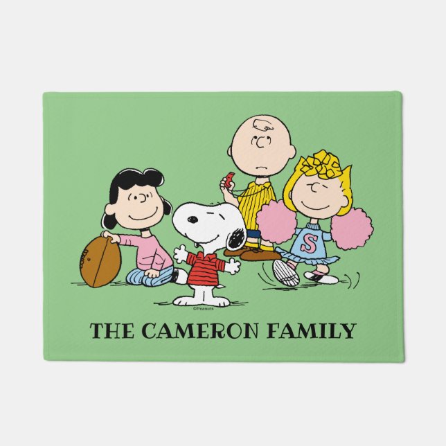 Snoopy and the Gang Play Football Doormat (Front)