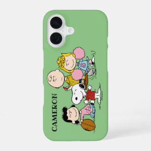 Snoopy and the Gang Play Football iPhone 16 Case