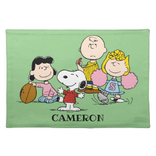 Snoopy and the Gang Play Football Placemat