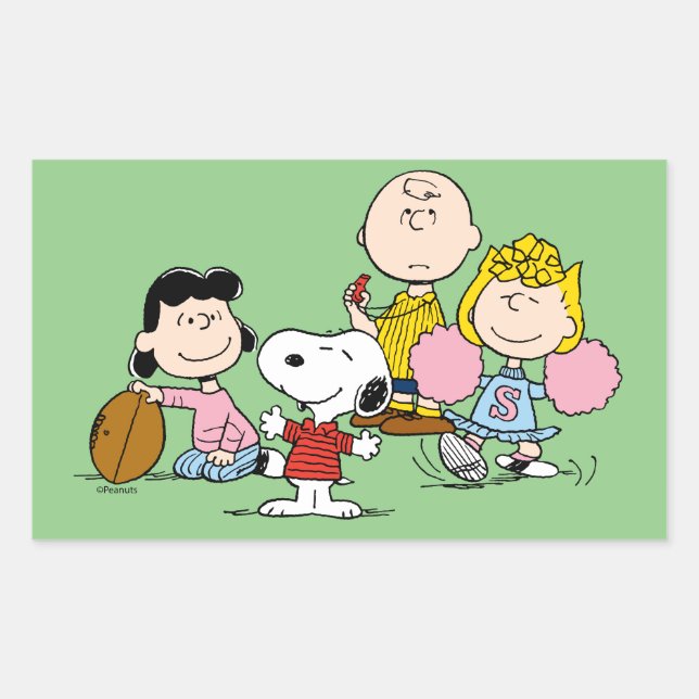 Snoopy and the Gang Play Football Sticker (Front)