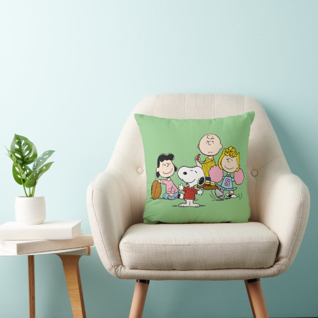 Snoopy and the Gang Play Football Throw Pillow (Chair)