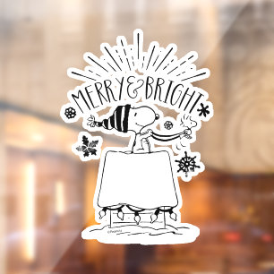 Snoopy and Woodstock - Merry & Bright Window Cling