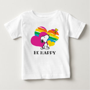 Snoopy and Woodstock   Rainbow Hearts Baby T-Shirt
