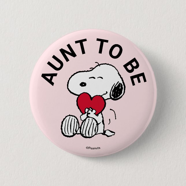Snoopy Baby Shower Aunt 2 Inch Round Button (Front)