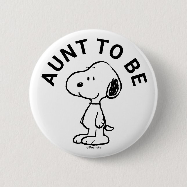 Snoopy Baby Shower Aunt 2 Inch Round Button (Front)