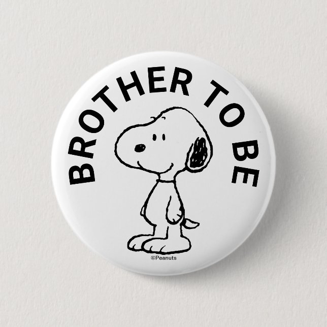Snoopy Baby Shower Brother To Be 2 Inch Round Button (Front)