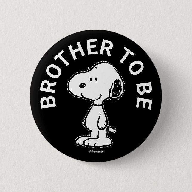 Snoopy Baby Shower Brother To Be 2 Inch Round Button (Front)