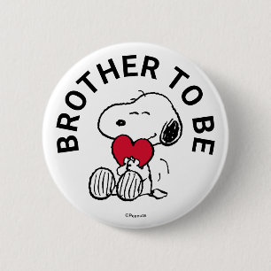 Snoopy Baby Shower Brother To Be 2 Inch Round Button