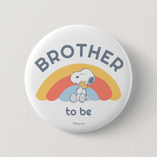 Snoopy Baby Shower Brother To Be 2 Inch Round Button (Front)
