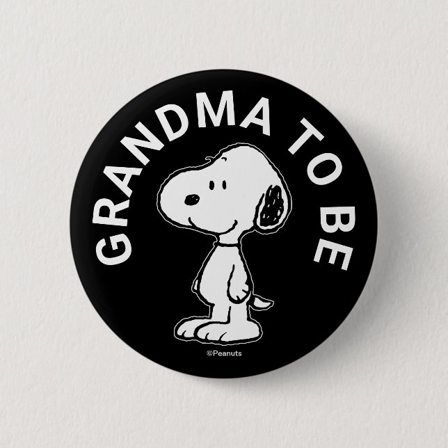 Snoopy Baby Shower Grandma To Be 2 Inch Round Button (Front)