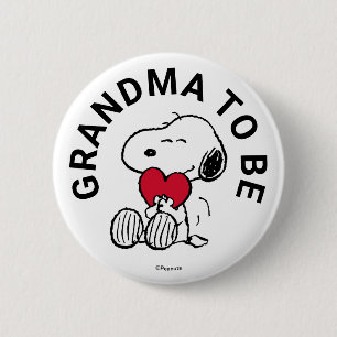Snoopy Baby Shower Grandma To Be 2 Inch Round Button