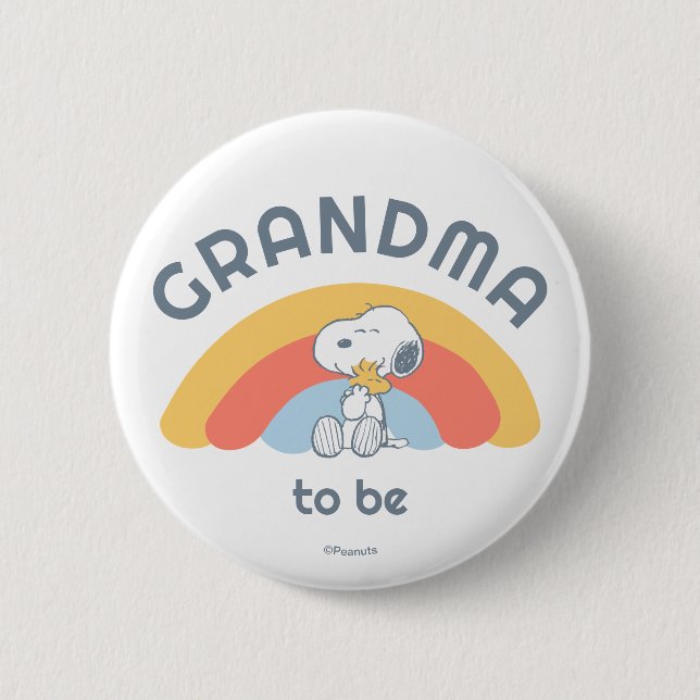 Snoopy Baby Shower Grandpa To Be 2 Inch Round Button (Front)