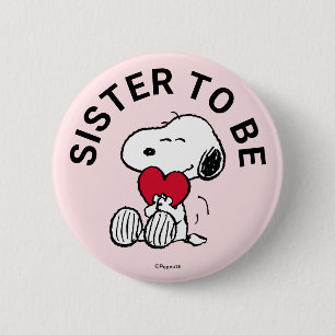 Snoopy Baby Shower Sister To Be 2 Inch Round Button