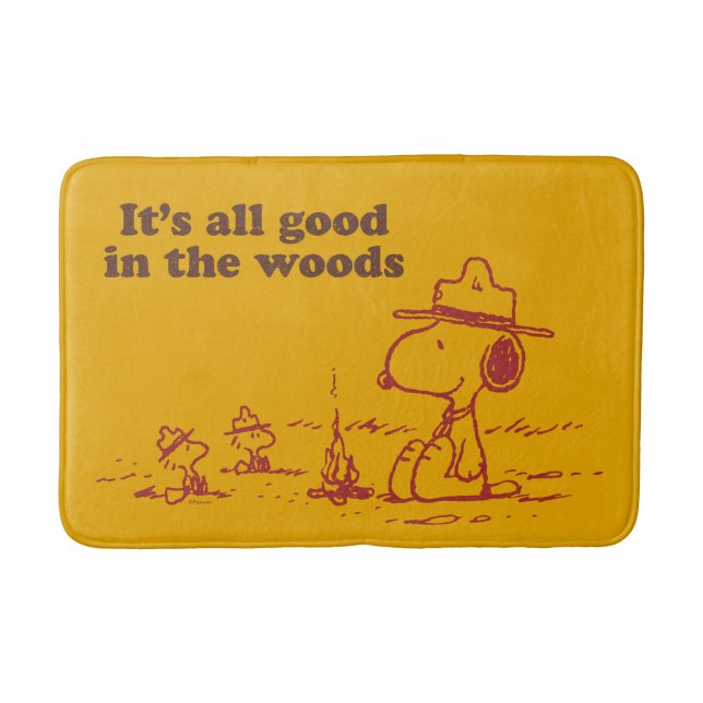 Snoopy | Beagle Scout - All Good in the Woods Bath Mat (Front)