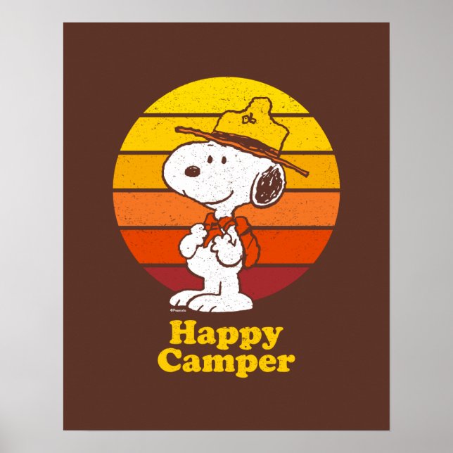 Snoopy | Beagle Scout - Happy Camper Poster (Front)