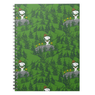 Snoopy Beagle Scout Hiking Pattern Notebook