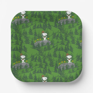 Snoopy Beagle Scout Hiking Pattern Paper Plate