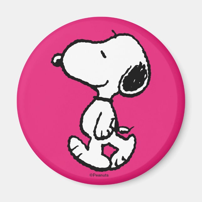 Snoopy Black & Magenta Magnet (Front)