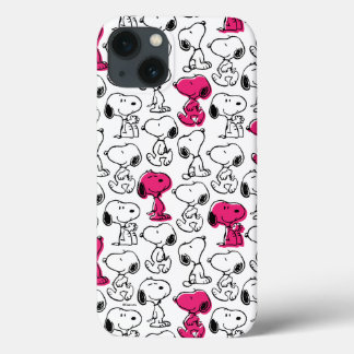 Snoopy Black & Magenta Pattern iPhone 13 Case