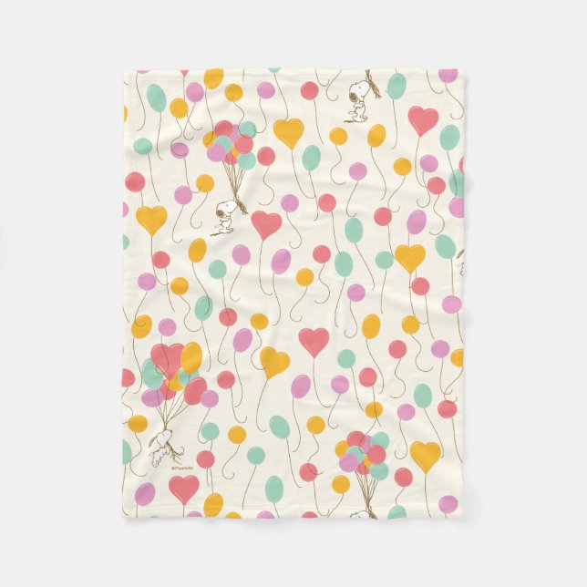 Snoopy Bunches of Balloons Pattern Fleece Blanket (Front)