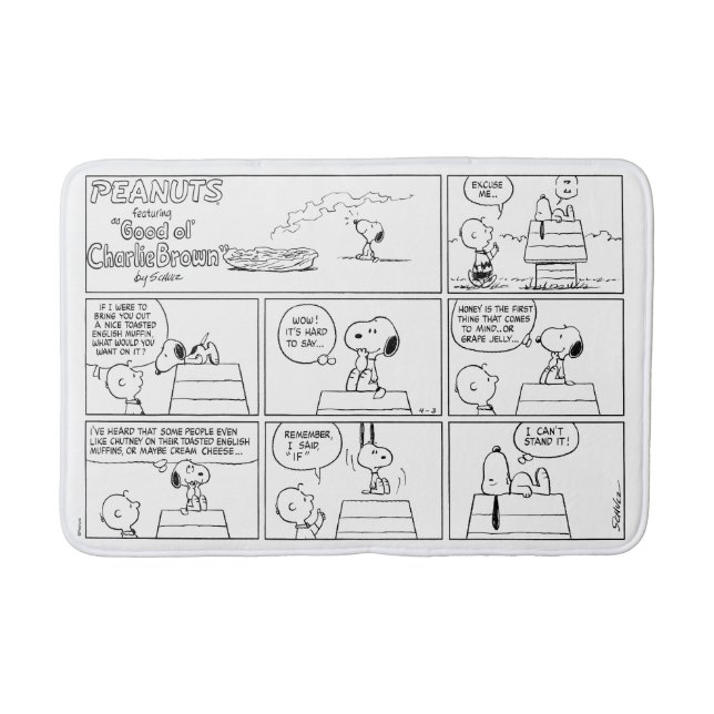 Snoopy & Charlie Brown | English Muffin Bath Mat (Front)