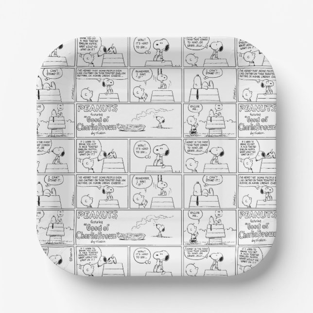 Snoopy & Charlie Brown | English Muffin Paper Plate (Front)