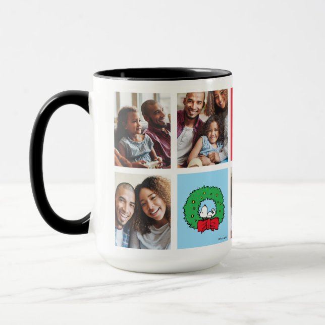Snoopy Christmas Wreath | Dad Photo Collage Mug (Left)