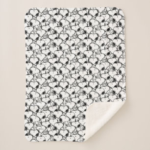 Snoopy Classic Comics Pattern Sherpa Blanket
