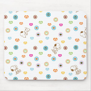 Snoopy Colorful Hearts Pattern Mouse Pad
