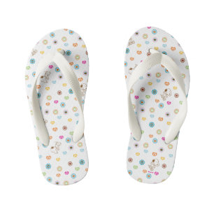 Snoopy Colourful Hearts Pattern Kid's Flip Flops