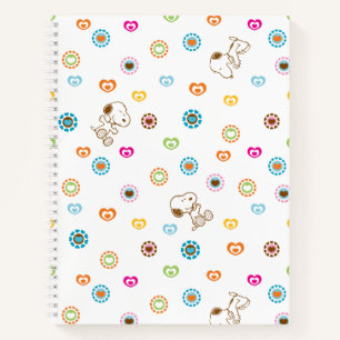 Snoopy Colourful Hearts Pattern Notebook